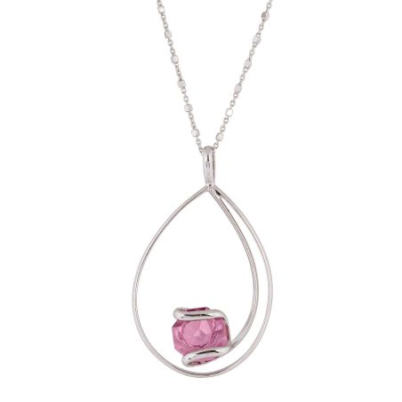 oval Swarovski mint crystal necklace