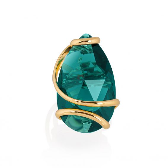 Andrea Marazzini - Bague cristal Swarovski Big Drop Emerald