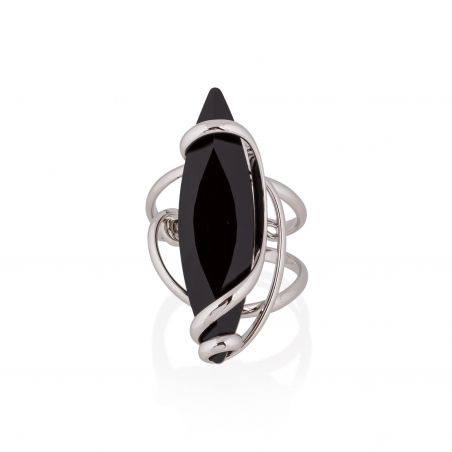Andrea Marazzini bijoux - Bague cristal Swarovski Navette Black