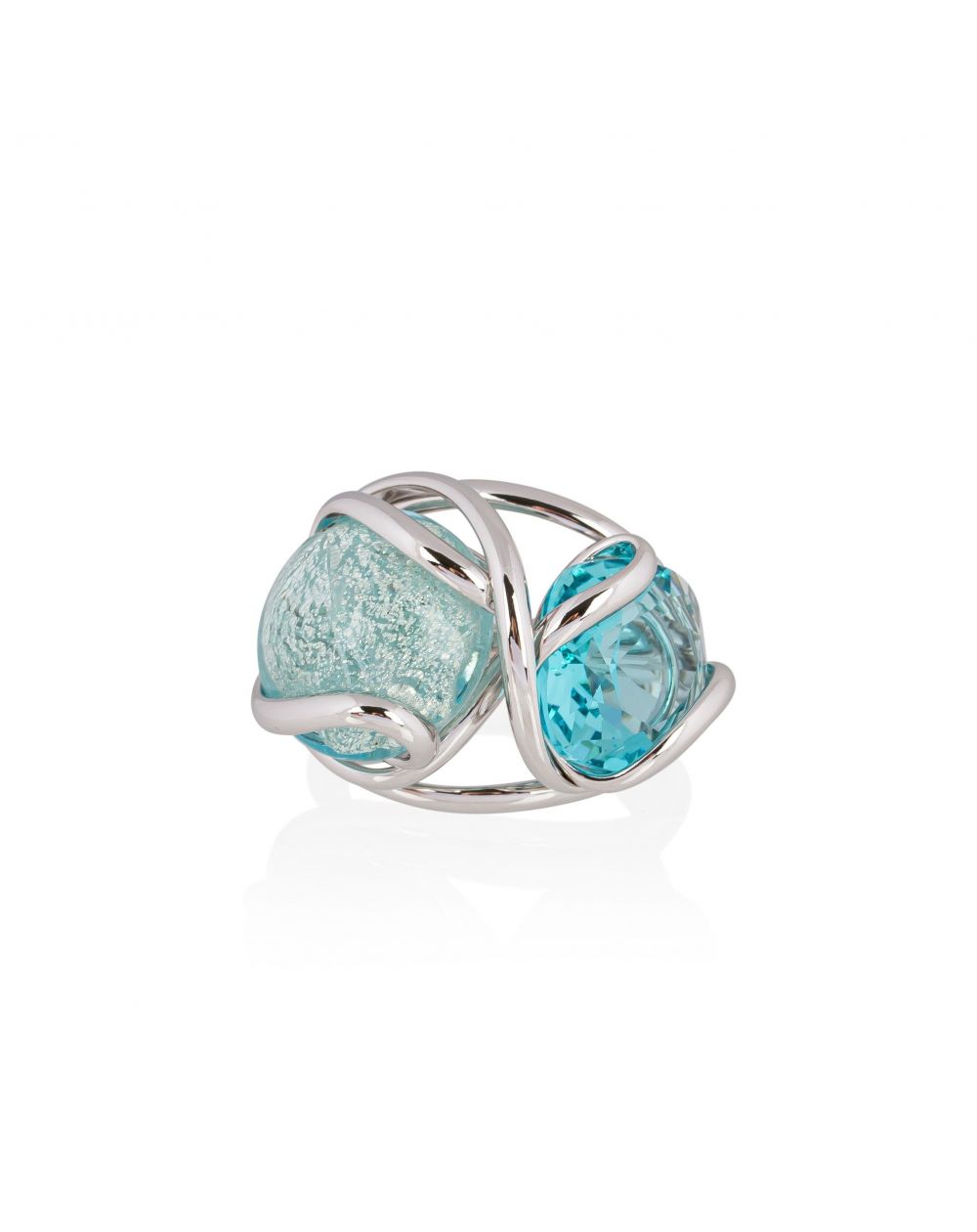 Andrea Marazzini - Bague cristal Swarovski Venice Light Turquoise double