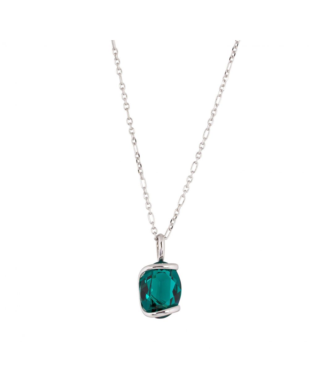 oval Swarovski mint crystal necklace