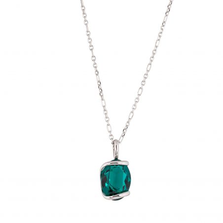 oval Swarovski mint crystal necklace