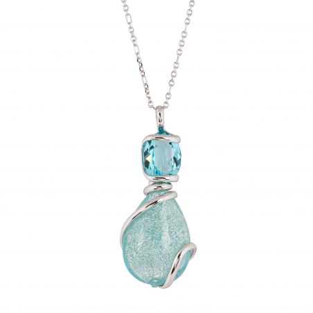 Collier Andrea Marazzini - Cristal Swarovski Big Drop Venice Light Turquoise