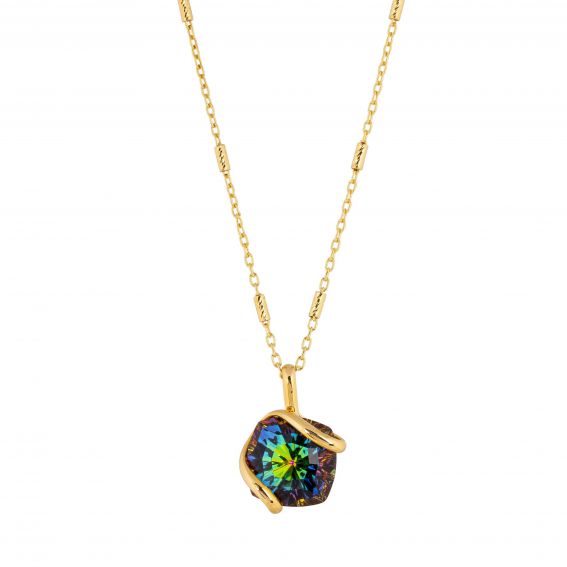 oval Swarovski mint crystal necklace