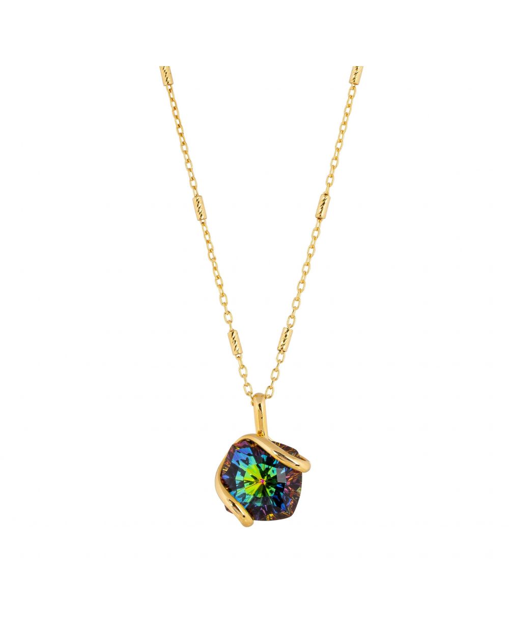 oval Swarovski mint crystal necklace