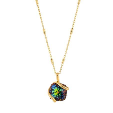 oval Swarovski mint crystal necklace