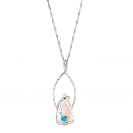 oval Swarovski mint crystal necklace