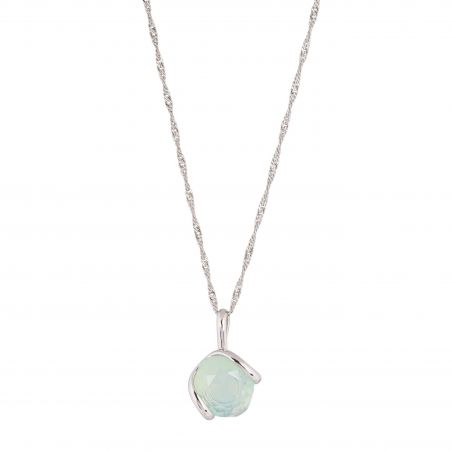 oval Swarovski mint crystal necklace