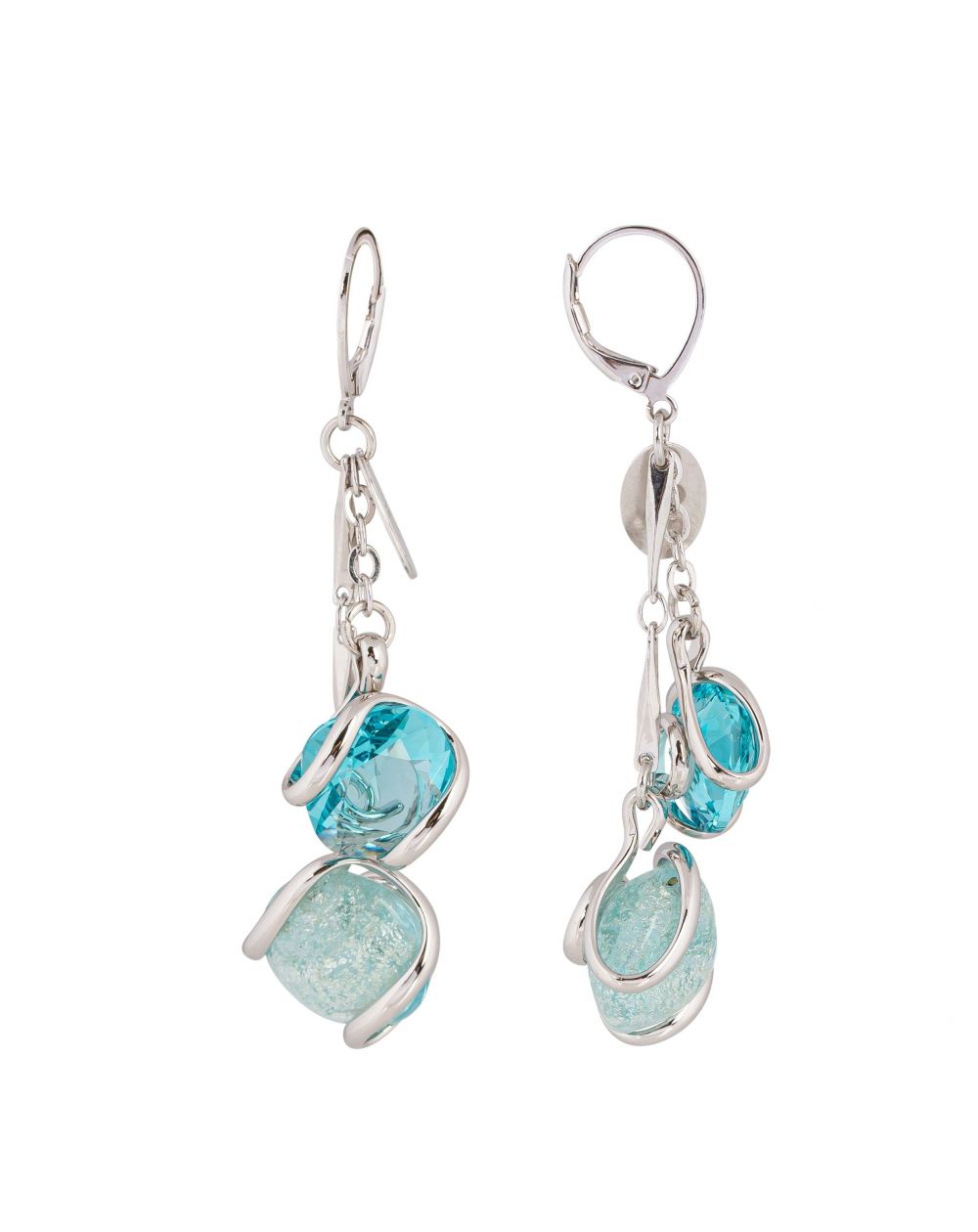 Swarovski blauwe kristallen oorbellen