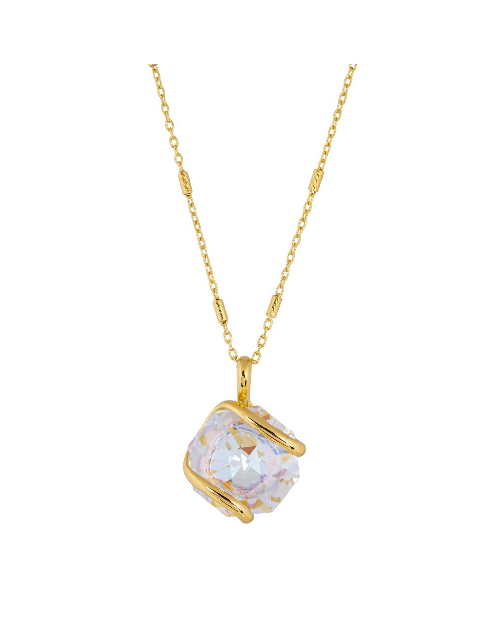 oval Swarovski mint crystal necklace
