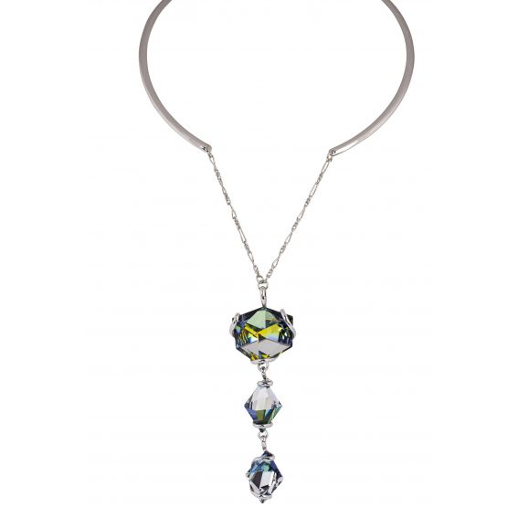 ovale Swarovski munt kristal ketting