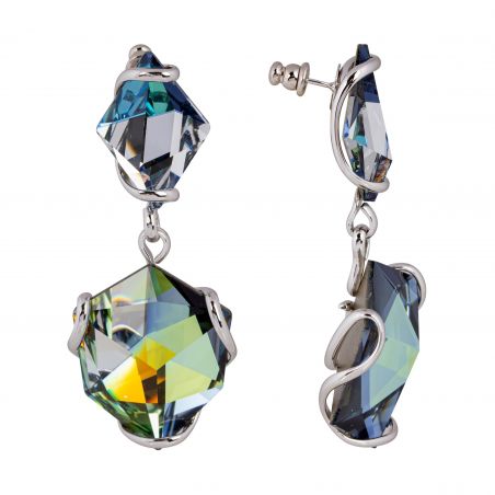 Swarovski blauwe kristallen oorbellen