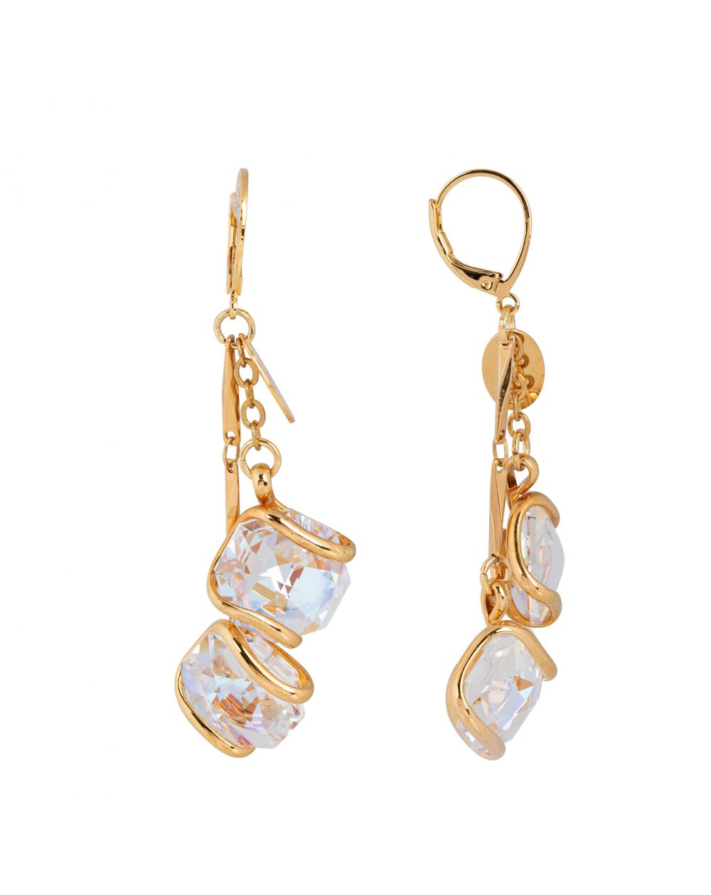 Swarovski blauwe kristallen oorbellen