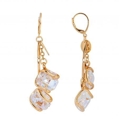 Swarovski blauwe kristallen oorbellen