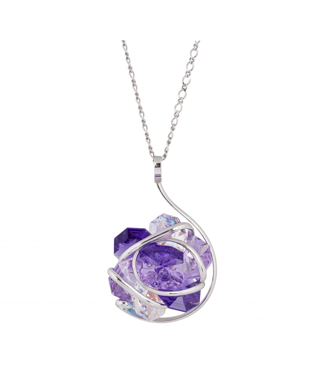 oval Swarovski mint crystal necklace