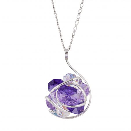oval Swarovski mint crystal necklace