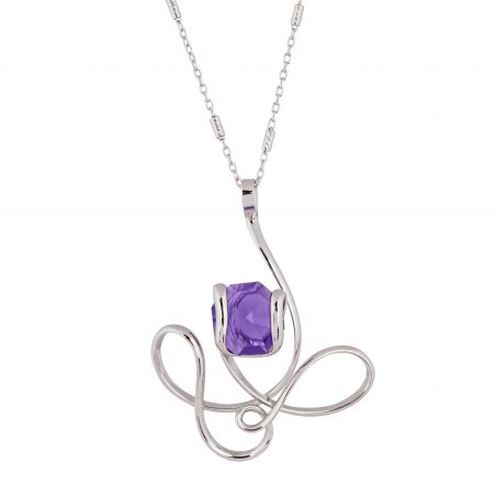 oval Swarovski mint crystal necklace