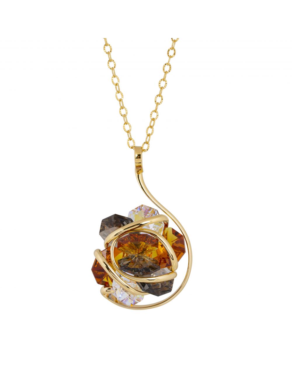 oval Swarovski mint crystal necklace