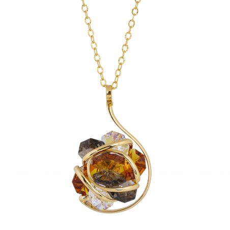 ovale Swarovski munt kristal ketting