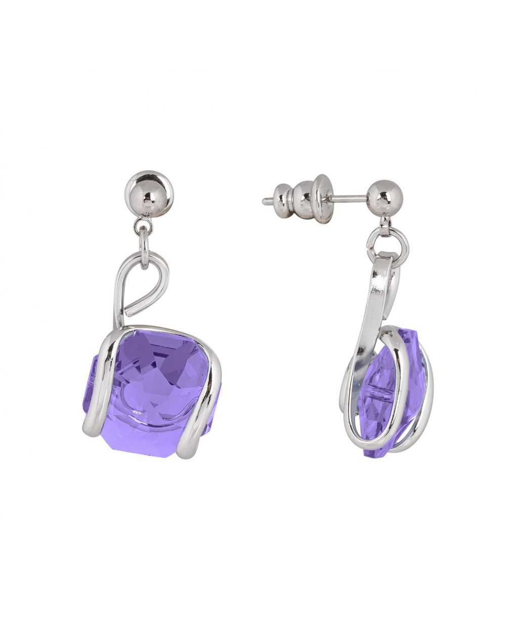 Boucles d'oreille Andrea Marazzini - Octagon Violet Courtes