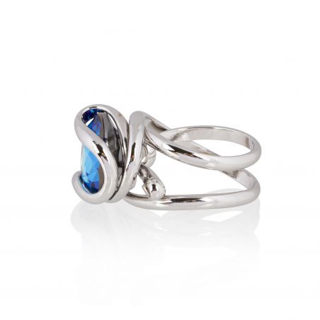 Andrea Marazzini - Bague cristal Swarovski Cherry Bermuda Blue