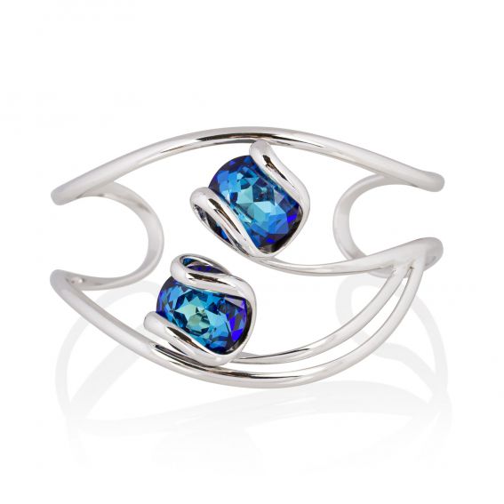 Andrea Marazzini bijoux - Bracelet cristal Swarovski Cherry Bermuda Blue double
