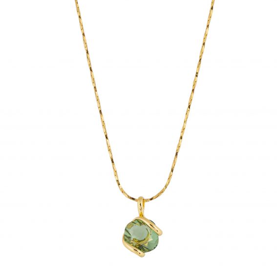 oval Swarovski mint crystal necklace