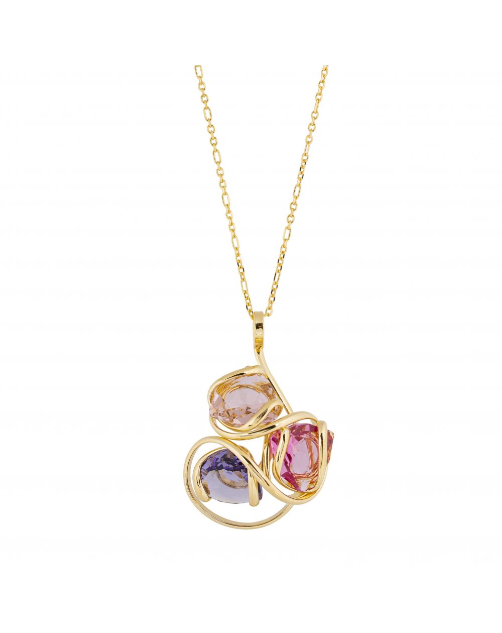 oval Swarovski mint crystal necklace