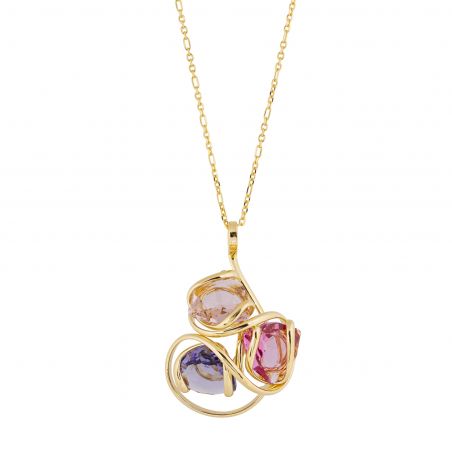 ovale Swarovski munt kristal ketting