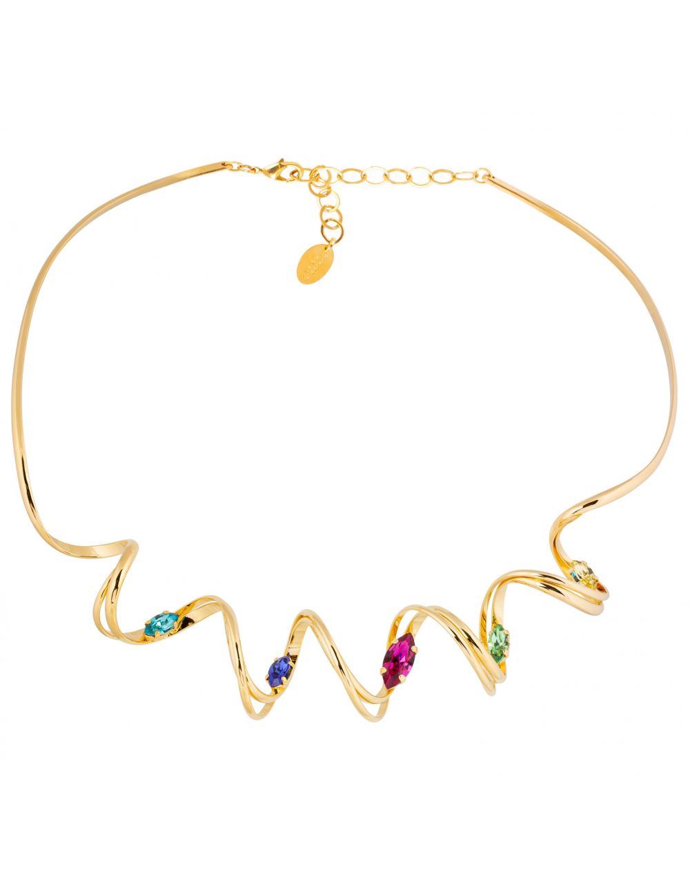 oval Swarovski mint crystal necklace