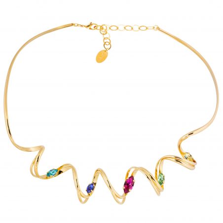 oval Swarovski mint crystal necklace