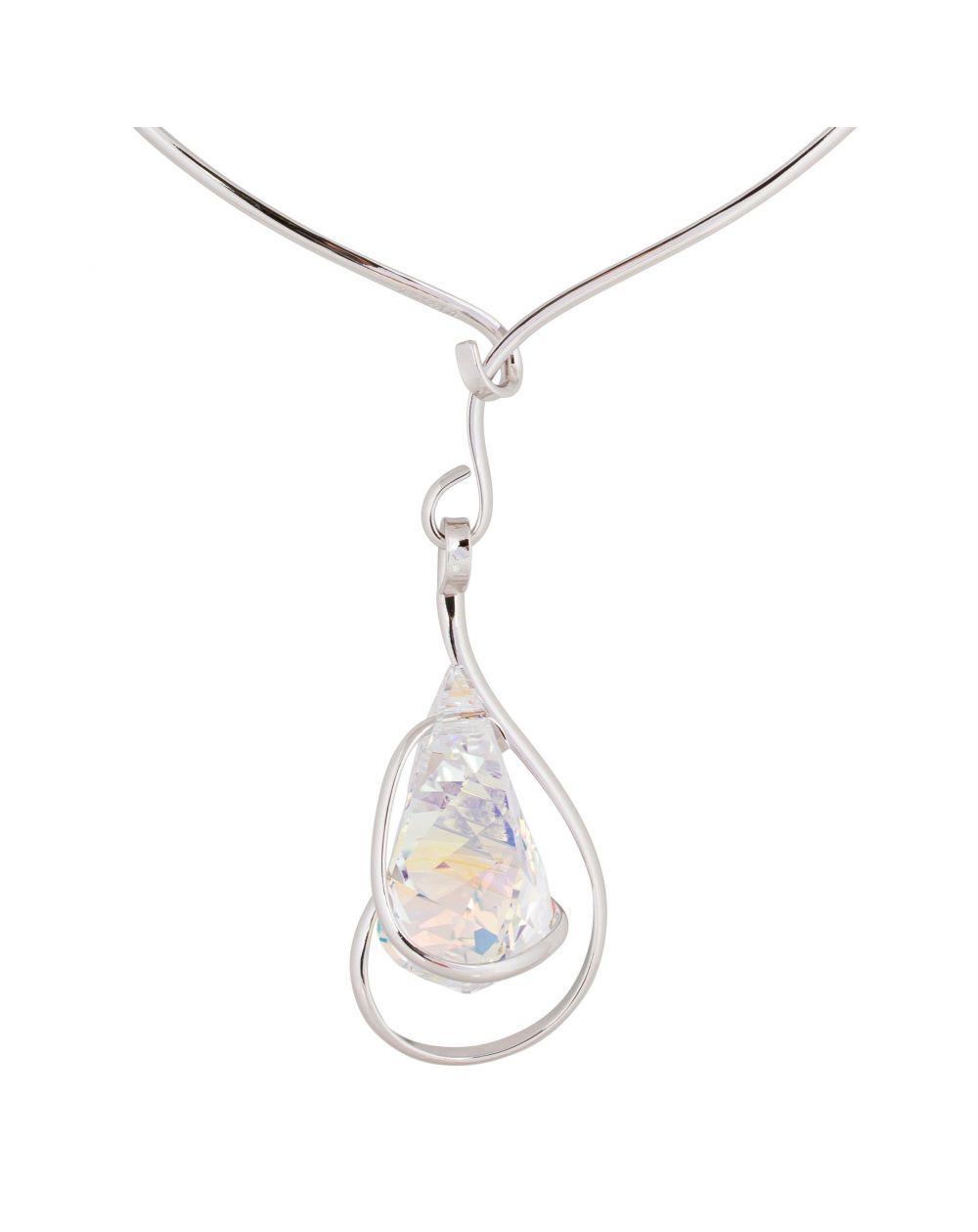 ovale Swarovski munt kristal ketting
