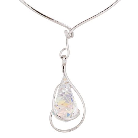 ovale Swarovski munt kristal ketting