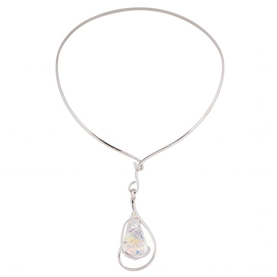 ovale Swarovski munt kristal ketting