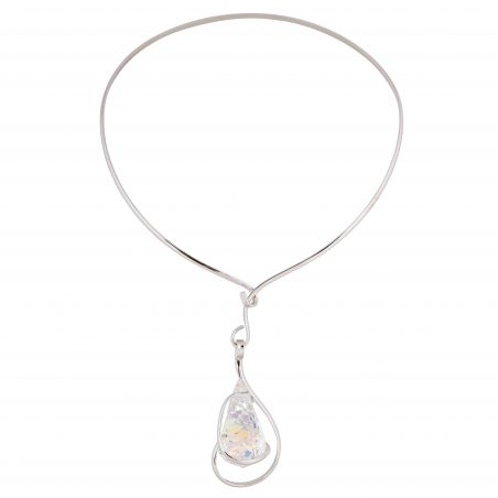 ovale Swarovski munt kristal ketting