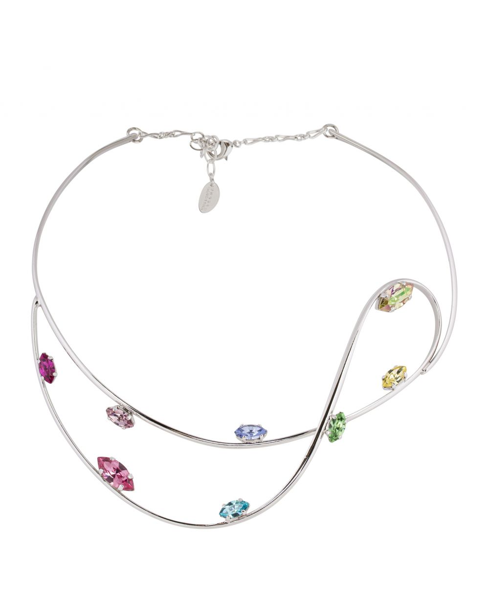 ovale Swarovski munt kristal ketting