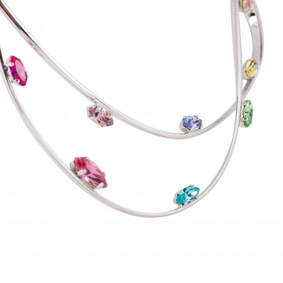 ovale Swarovski munt kristal ketting