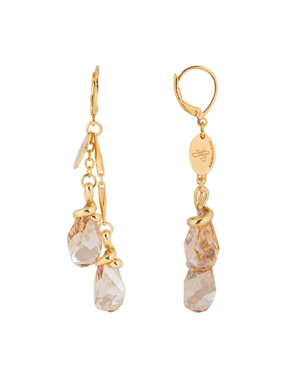 Boucles d'oreilles Andrea Marazzini - Cristal Swarovski Golden Shadow Double