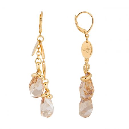 Boucles d'oreilles Andrea Marazzini - Cristal Swarovski Golden Shadow Double