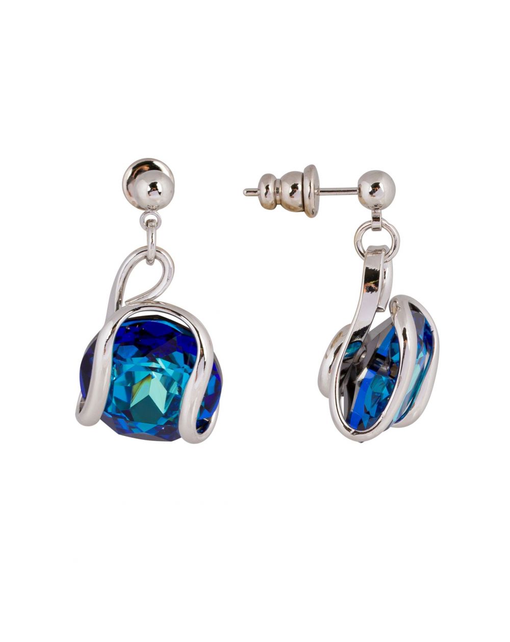 Boucles d'oreilles Andrea Marazzini - Cristal Swarovski Cherry Bermuda Blue Courtes