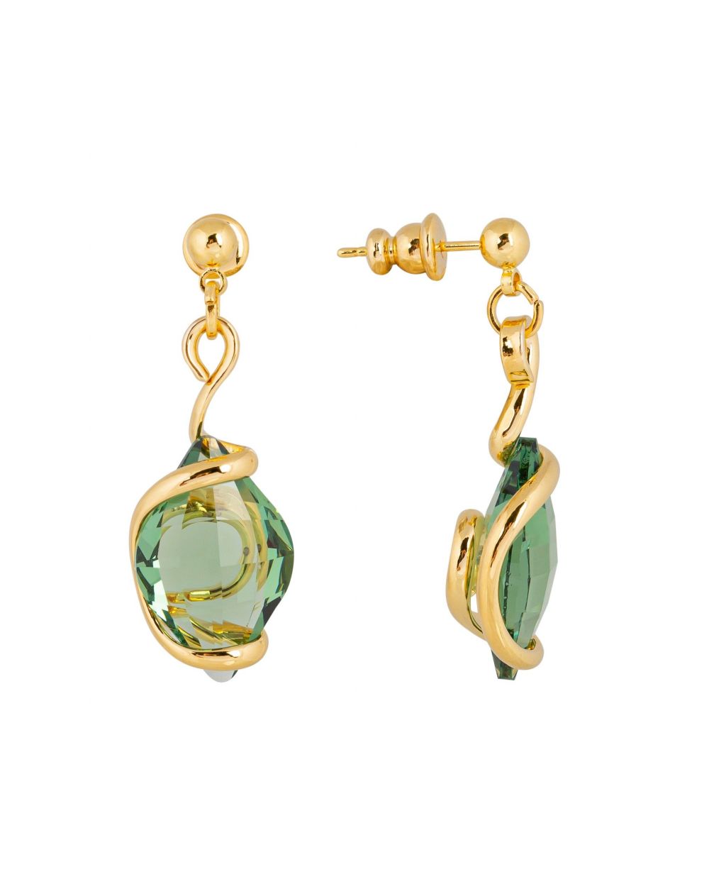 Boucles d'oreilles Andrea Marazzini - Cristal Swarovski Lemon Erinite Courtes