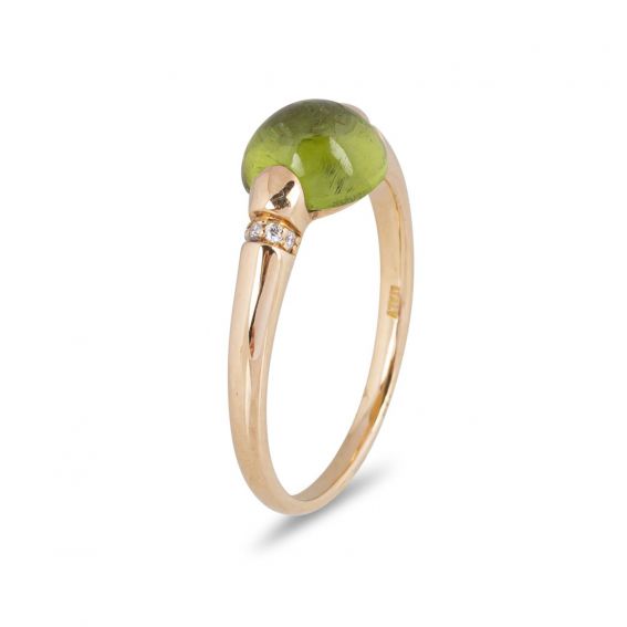 Bague or jaune 18 carats avec pierre émeraude