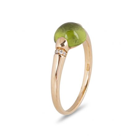 Bague or jaune 18 carats avec pierre émeraude