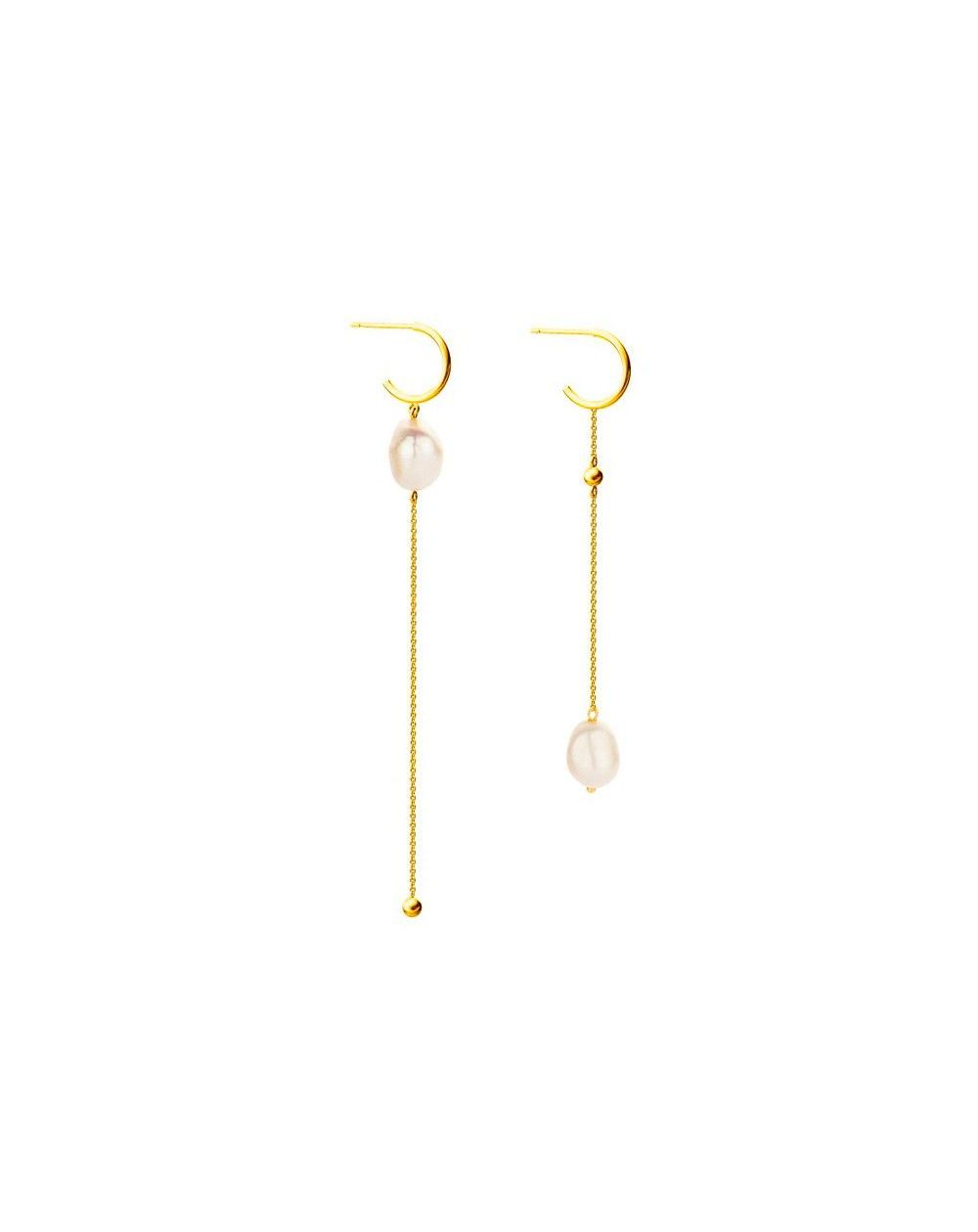 Boucles d'oreilles Audrey - 2 perles d'eau douce - Bijoux en argent