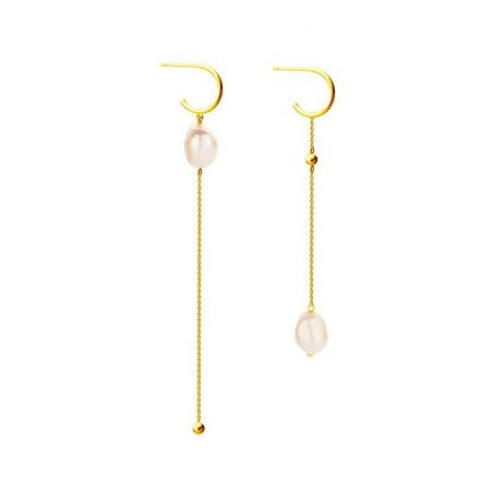 Boucles d'oreilles Audrey - 2 perles d'eau douce - Bijoux en argent
