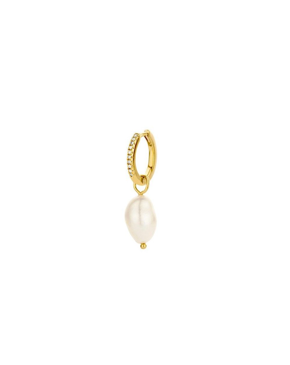 Boucles d'oreilles Endless Pearl (1 unité) - 10 diamants - Bijoux en argent