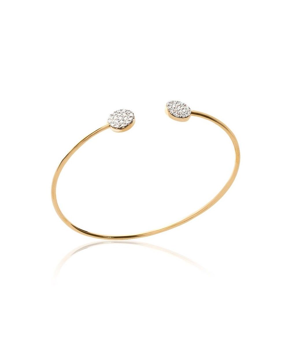 Jonc pavé de pierres doré - Bijoux plaqué or 18 carats