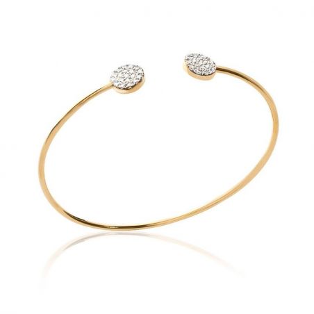 Jonc pavé de pierres doré - Bijoux plaqué or 18 carats