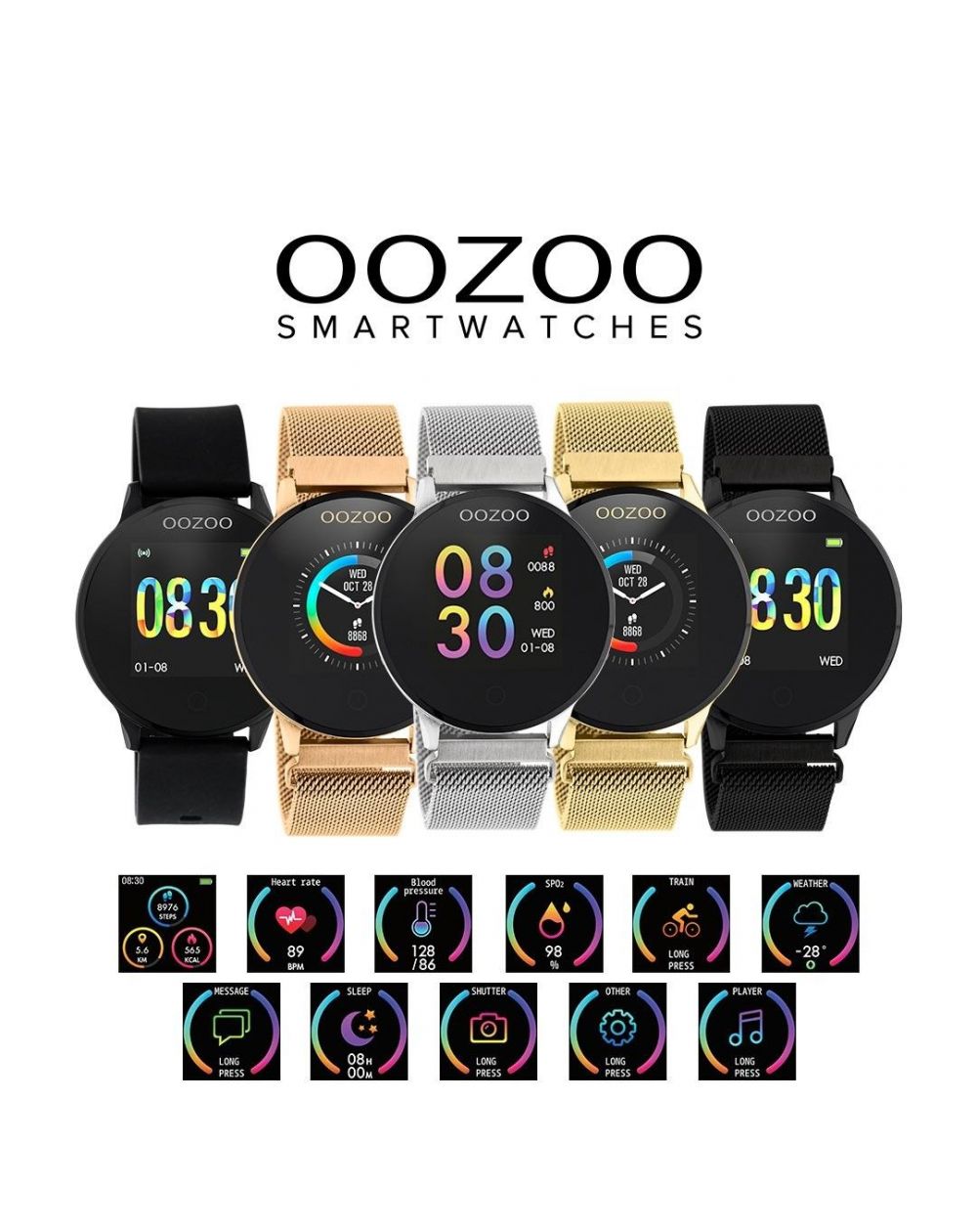 Ooozoo horloge Q00115 - Smartwatch