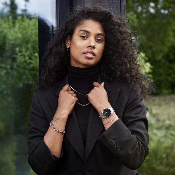 CLUSE horloge - Triomphe Steel White Pearl, zilverkleurig